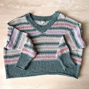 Striped V-neck Sweater